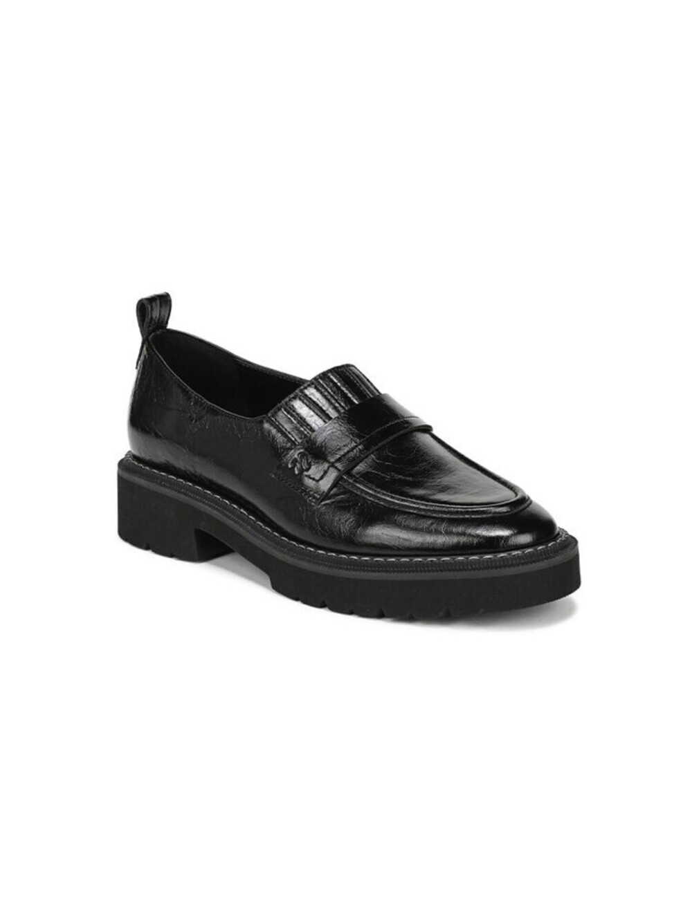 165$ Naturalizer Shawna Leather Platform Slip On Loafers Women's Size 6.5M Black